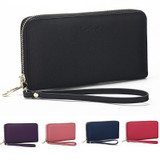 New 100% Genuine Leather Women Wallet Fashion High Quality Multifunction standard Purse with wrist