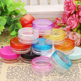 New 10 Pcs Random Color Plastic Cosmetic Box Empty Jar Nail Art Cosmetic Storage Cord Round Bottle 5g Makeup Transparent Pots BS