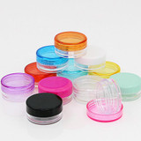New 10 Pcs Random Color Plastic Cosmetic Box Empty Jar Nail Art Cosmetic Storage Cord Round Bottle 5g Makeup Transparent Pots BS