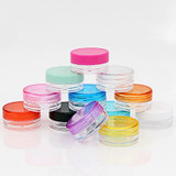 New 10 Pcs Random Color Plastic Cosmetic Box Empty Jar Nail Art Cosmetic Storage Cord Round Bottle 5g Makeup Transparent Pots BS