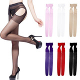 New 1 Pair Hot Sexy Women Spandex Autumn Winter Tights Open Crotch Crotchless Sheer Seamless Pantyhose Silk Stockings