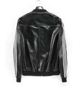 NEW ! 2017 David Beckham geniune sheep skin leather cow leather jacket men's motorcycle leather jacket baseball coat black