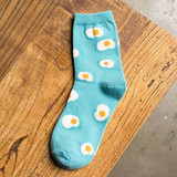 New  Women's socks Cartoon egg patterns Autumn winter socks
