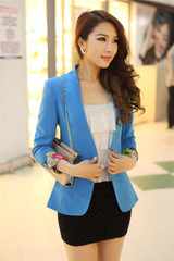 New  Women Blazer Spring Slim Top Elegant Double Breasted Short Design Plus Size Blazer Suit Female Suit & Women Work Wear