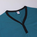 New  WJ men's  thermal underwear male long johns separate V-neck top thin 100% cotton male bottomshirt  8 colors  size S M L XL