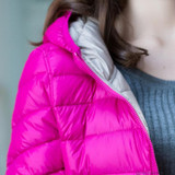 New  Winter Two Side Women 90% White Duck Down Jacket Women's Hooded Ultra Light Down Jackets Warm Winter Coat Parkas116