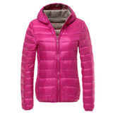 New  Winter Two Side Women 90% White Duck Down Jacket Women's Hooded Ultra Light Down Jackets Warm Winter Coat Parkas116