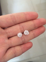 New  Real. 925 Sterling Silver jewelry Twine Twisted Love Knot Stud Earrings Tinny Knot Ball Women's 7mm  GTLE496