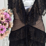 New  Sexy V-Neck Strap Tassel Jumpsuits Rompers 2017  Jumpsui Women's Sleeveless Mesh Tassel Lace Backless Jumpsuit