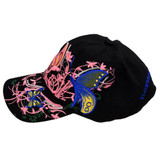 New  Black Stylish Various Butterflies Sequins Embroidery Color Block Baseball Cap For Women