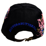 New  Black Stylish Various Butterflies Sequins Embroidery Color Block Baseball Cap For Women