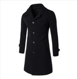 New  Autumn Winter Men's Fashion Casual Single Breasted Long Trench Coat Jacket Pea Coat Overcoat British Style