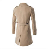 New  Autumn Winter Men's Fashion Casual Single Breasted Long Trench Coat Jacket Pea Coat Overcoat British Style