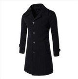 New  Autumn Winter Men's Fashion Casual Single Breasted Long Trench Coat Jacket Pea Coat Overcoat British Style