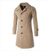 New  Autumn Winter Men's Fashion Casual Single Breasted Long Trench Coat Jacket Pea Coat Overcoat British Style