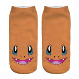 2018 New Arrival Kawaii Harajuku Pokemon Pikachu Socks 3D Printed Cartoon Women's Low Cut Ankle Socks Novelty Casual Socks Meias