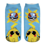 2018 New Arrival Kawaii Harajuku Pokemon Pikachu Socks 3D Printed Cartoon Women's Low Cut Ankle Socks Novelty Casual Socks Meias