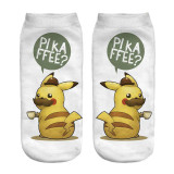2018 New Arrival Kawaii Harajuku Pokemon Pikachu Socks 3D Printed Cartoon Women's Low Cut Ankle Socks Novelty Casual Socks Meias