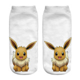 2018 New Arrival Kawaii Harajuku Pokemon Pikachu Socks 3D Printed Cartoon Women's Low Cut Ankle Socks Novelty Casual Socks Meias