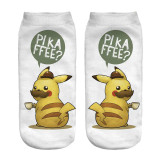 2018 New Arrival Kawaii Harajuku Pokemon Pikachu Socks 3D Printed Cartoon Women's Low Cut Ankle Socks Novelty Casual Socks Meias