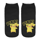 2018 New Arrival Kawaii Harajuku Pokemon Pikachu Socks 3D Printed Cartoon Women's Low Cut Ankle Socks Novelty Casual Socks Meias