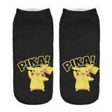2018 New Arrival Kawaii Harajuku Pokemon Pikachu Socks 3D Printed Cartoon Women's Low Cut Ankle Socks Novelty Casual Socks Meias