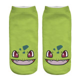 2018 New Arrival Kawaii Harajuku Pokemon Pikachu Socks 3D Printed Cartoon Women's Low Cut Ankle Socks Novelty Casual Socks Meias