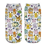 2018 New Arrival Kawaii Harajuku Pokemon Pikachu Socks 3D Printed Cartoon Women's Low Cut Ankle Socks Novelty Casual Socks Meias