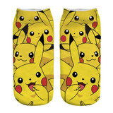 2018 New Arrival Kawaii Harajuku Pokemon Pikachu Socks 3D Printed Cartoon Women's Low Cut Ankle Socks Novelty Casual Socks Meias