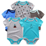 2018 New 5PCS/LOT Baby Clothes Boy Girl Short Sleeve Cotton O-Neck 0-12M Novel Newborn Roupas de bebe Baby Rompers Baby Wear