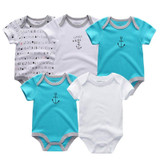 2018 New 5PCS/LOT Baby Clothes Boy Girl Short Sleeve Cotton O-Neck 0-12M Novel Newborn Roupas de bebe Baby Rompers Baby Wear