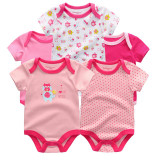 2018 New 5PCS/LOT Baby Clothes Boy Girl Short Sleeve Cotton O-Neck 0-12M Novel Newborn Roupas de bebe Baby Rompers Baby Wear