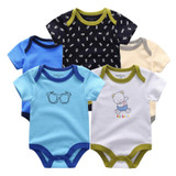 2018 New 5PCS/LOT Baby Clothes Boy Girl Short Sleeve Cotton O-Neck 0-12M Novel Newborn Roupas de bebe Baby Rompers Baby Wear