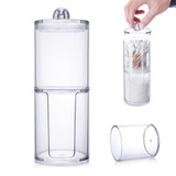2018 New Acrylic Cotton Swab Organizer Box Portable Round Container Storage Case Make up Cotton Pad Box For Home Hotel Office