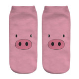 2018 New 3D Printed pink Pigling Animal Pet Mini Pig funny cute cotton ankle socks for women ladies harajuku korean socks