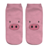 2018 New 3D Printed pink Pigling Animal Pet Mini Pig funny cute cotton ankle socks for women ladies harajuku korean socks