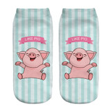 2018 New 3D Printed pink Pigling Animal Pet Mini Pig funny cute cotton ankle socks for women ladies harajuku korean socks
