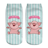 2018 New 3D Printed pink Pigling Animal Pet Mini Pig funny cute cotton ankle socks for women ladies harajuku korean socks