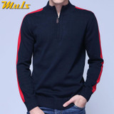 2018 MuLS Brand Half Zipper Sweater Men Quality Spring High Neck Male Pullover Thick Cotton Turtleneck Jumper Autumn Men Sweater