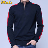 2018 MuLS Brand Half Zipper Sweater Men Quality Spring High Neck Male Pullover Thick Cotton Turtleneck Jumper Autumn Men Sweater