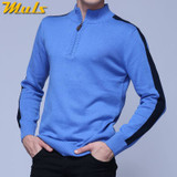2018 MuLS Brand Half Zipper Sweater Men Quality Spring High Neck Male Pullover Thick Cotton Turtleneck Jumper Autumn Men Sweater