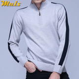 2018 MuLS Brand Half Zipper Sweater Men Quality Spring High Neck Male Pullover Thick Cotton Turtleneck Jumper Autumn Men Sweater