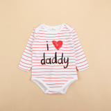 2018 mew hot I love daddy mummy summer bulk Cotton Newborn Baby Boy Girl Long Sleeve Romper Jumpsuit Outfit Clothes 3-12M