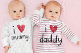 2018 mew hot I love daddy mummy summer bulk Cotton Newborn Baby Boy Girl Long Sleeve Romper Jumpsuit Outfit Clothes 3-12M