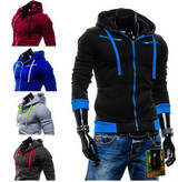 2018 Men Brand Fashion Casual Slim Fit Cardigan Assassin Creed Hoodies Sweatshirt Outerwear Sportswear M-6XL (Asian Size)