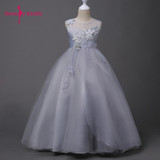 2018 lovely dress for kids Sleeveless Flowers Girls Dresses Bow Appliques for First Communion soft Gown Girls Evening Gowns