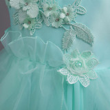 2018 lovely dress for kids Sleeveless Flowers Girls Dresses Bow Appliques for First Communion soft Gown Girls Evening Gowns