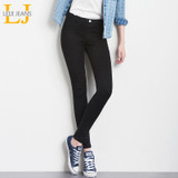 2018 LEIJIJEANS Spring Plus Size 3 Solid Colors Mid Waist Full Length Office Lady Style Skinny Pencil Stretch Well Women Jeans