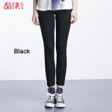 2018 LEIJIJEANS Spring And Summer Plus Size Solid 3 Color Mid Elastic Waist Ankle Length Women Skinny Pencil Stretch Well Jeans