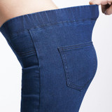 2018 LEIJIJEANS Spring And Summer Plus Size Solid 3 Color Mid Elastic Waist Ankle Length Women Skinny Pencil Stretch Well Jeans